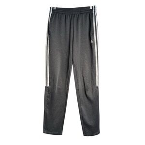 Adidas Boys 3-Stripes Track Pants Youth L 14/16 Gray Open Hem Tricot Joggers